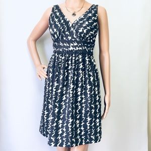 Ann Taylor Silk Blend Gray Cream Dress